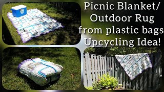 PICNIC BLANKET or OUTDOOR RUG from PLASTIC BAGS/Plastic bags UPCYCLING/Коврик из пластиковых пакетов