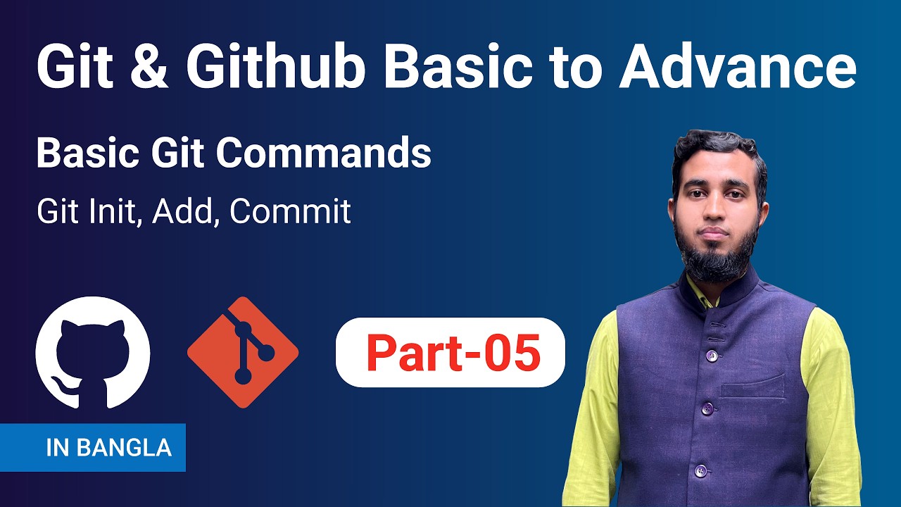 Basic Git Commands in Bangla | Git Init Add Commit Explained Part-5 ...