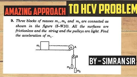 Three blocks of masses m1 m2 and m3 are connected as shown HCV NLM WORKED OUT EXAMPLES