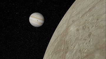 The moon Europa orbits the planet Jupiter. Space Engine. #universe #space #moon #jupiter