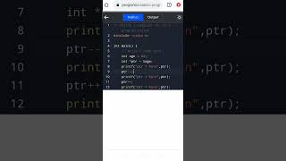 Pointer Arithmetic in c language || #learn_coding #shorts