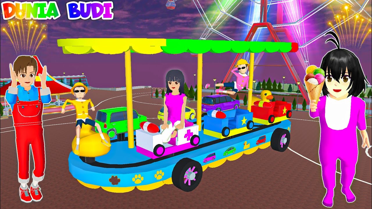 Yuta Mio Pergi Kepasar Malam Naik Wahana Odong - Odong Lampu Cantik 🥰 | Sakura School Simulator