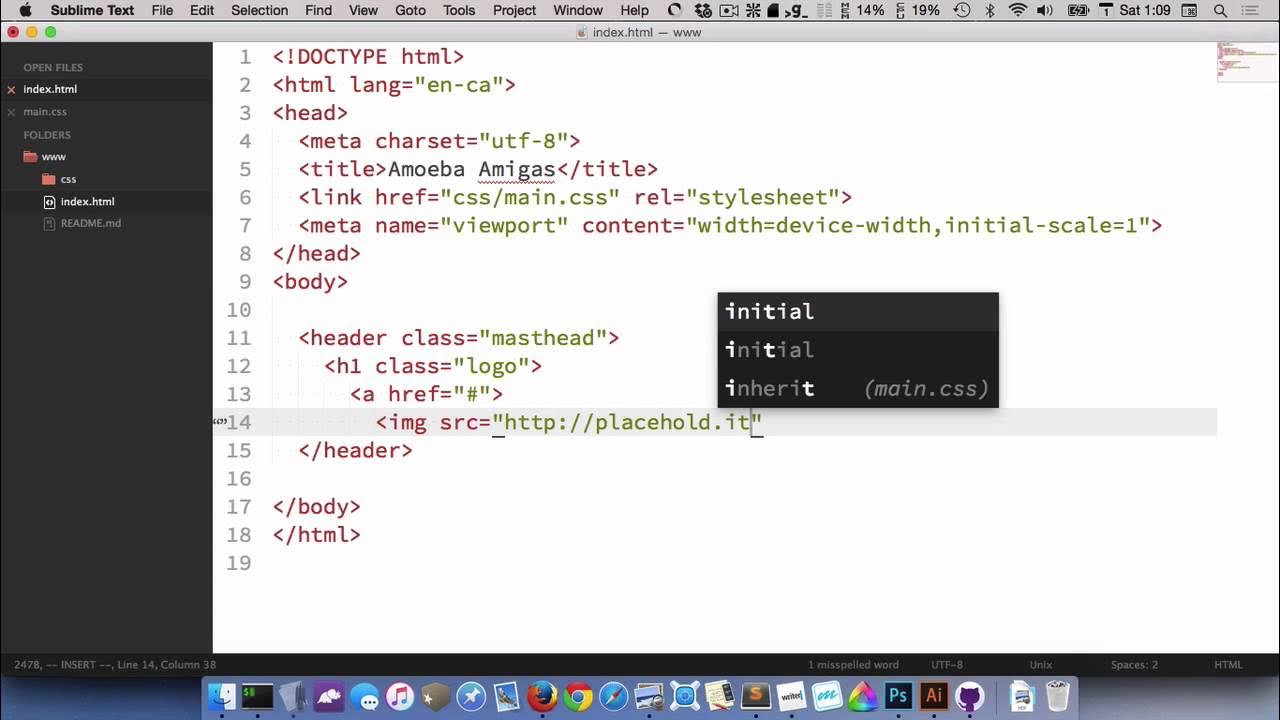 Wireframe to website: masthead HTML - YouTube