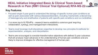 Celebrity Grant Opportunity Webinar: HEAL Initiative Integrated Basic and Clinical Team-based Research in Pain Profile