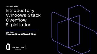 Introductory Windows Stack Overflow Exploitation