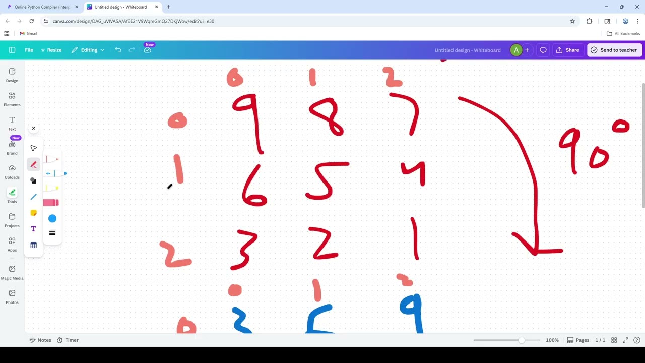 2D Lists Example Problem 2 | Rotate 90 Degrees | PyMasters Scholars