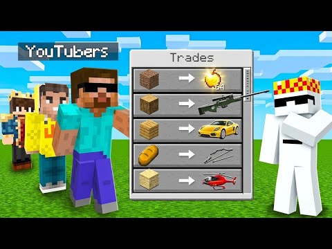YOUTUBERS TRADE CUSTOM ITEMS IN MINECRAFT...