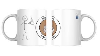 “Give Me Some Coffee” Mug – Funny Stick Figure