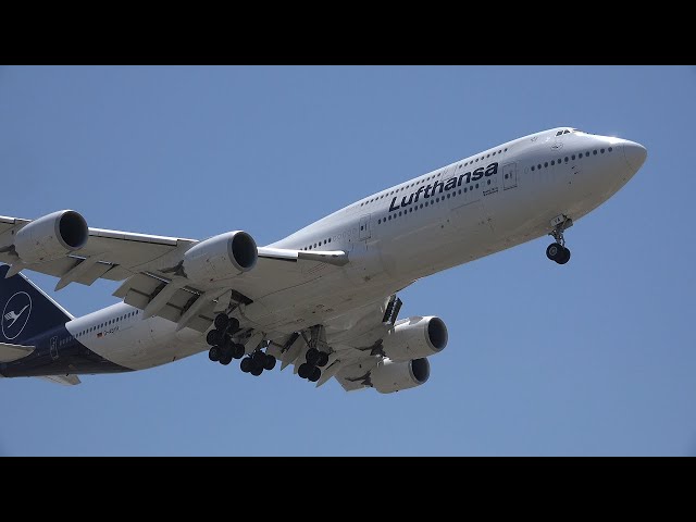 Lufthansa Boeing 747-8I [D-ABYA] landing at Los Angeles (LAX/KLAX