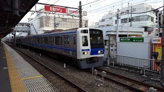 西武6000系 6107F 上石神井駅到着～引き上げ～発車 '19.01.06