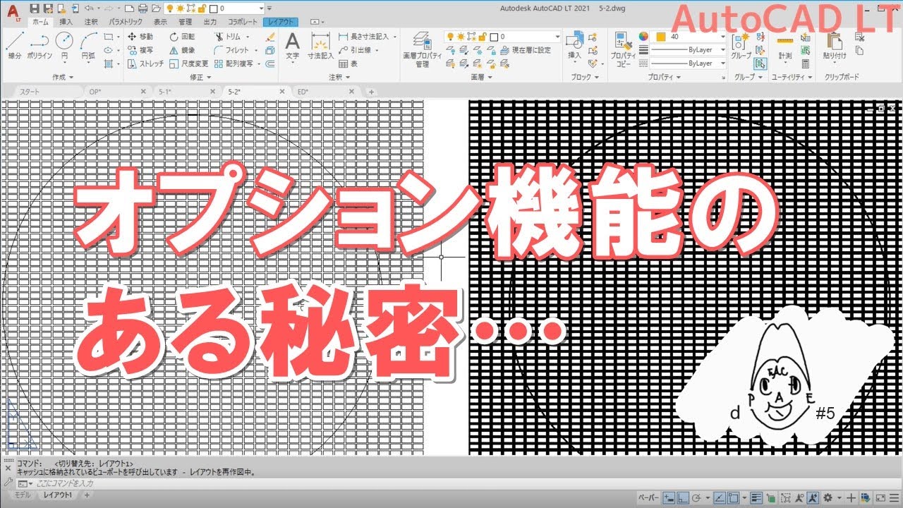 図面の見た目がどえらいことに…オプション機能の秘密を知る。｜AutoCAD LT【CADケン動画＃5】（1人目の重要人物_③）
