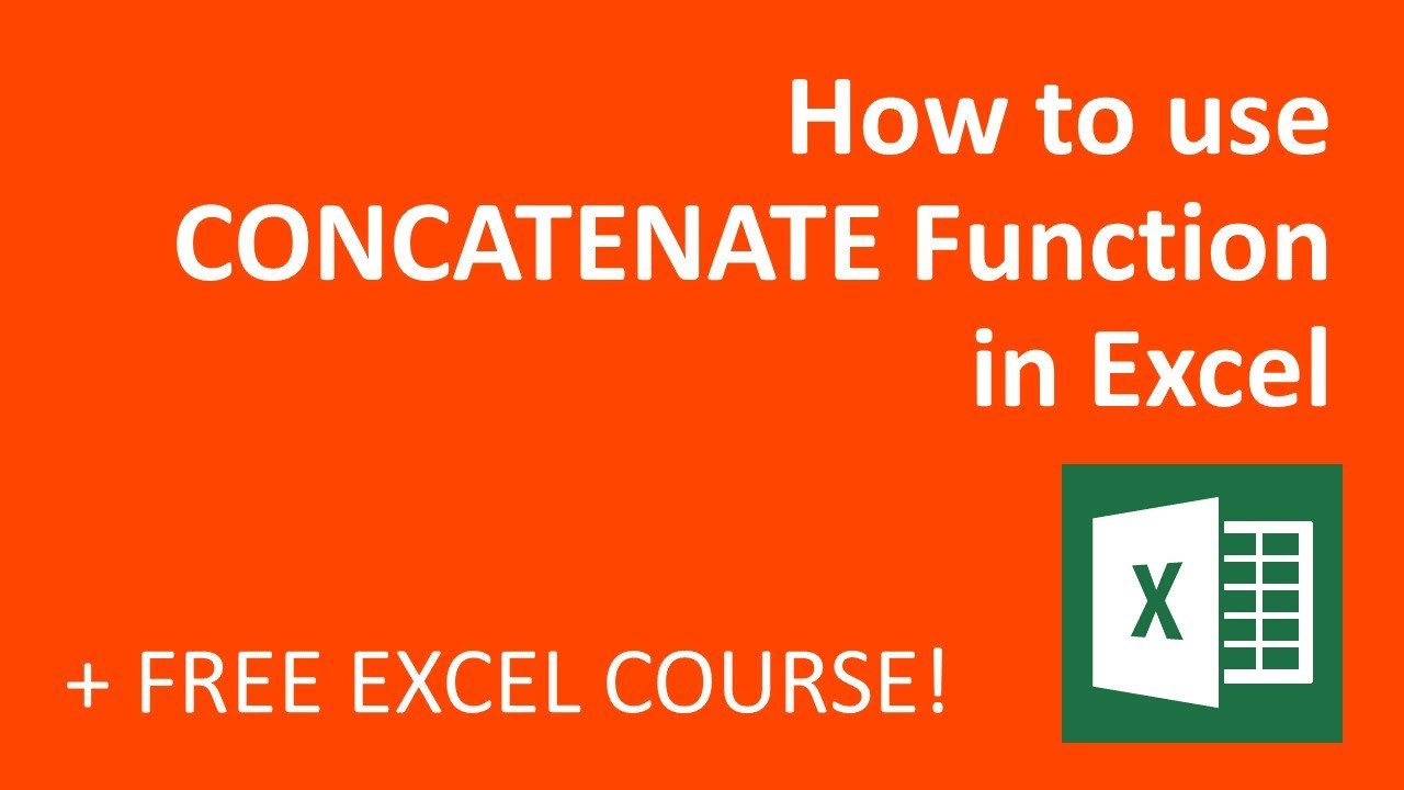 How to use CONCATENATE Function in Excel (2018) - YouTube