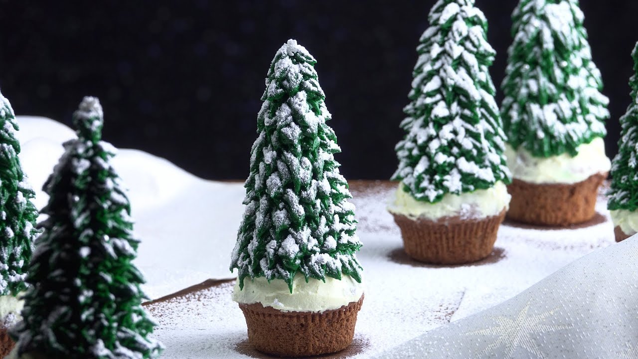 丸ごと食べられるクリスマスツリーカップケーキの作り方 Youtube