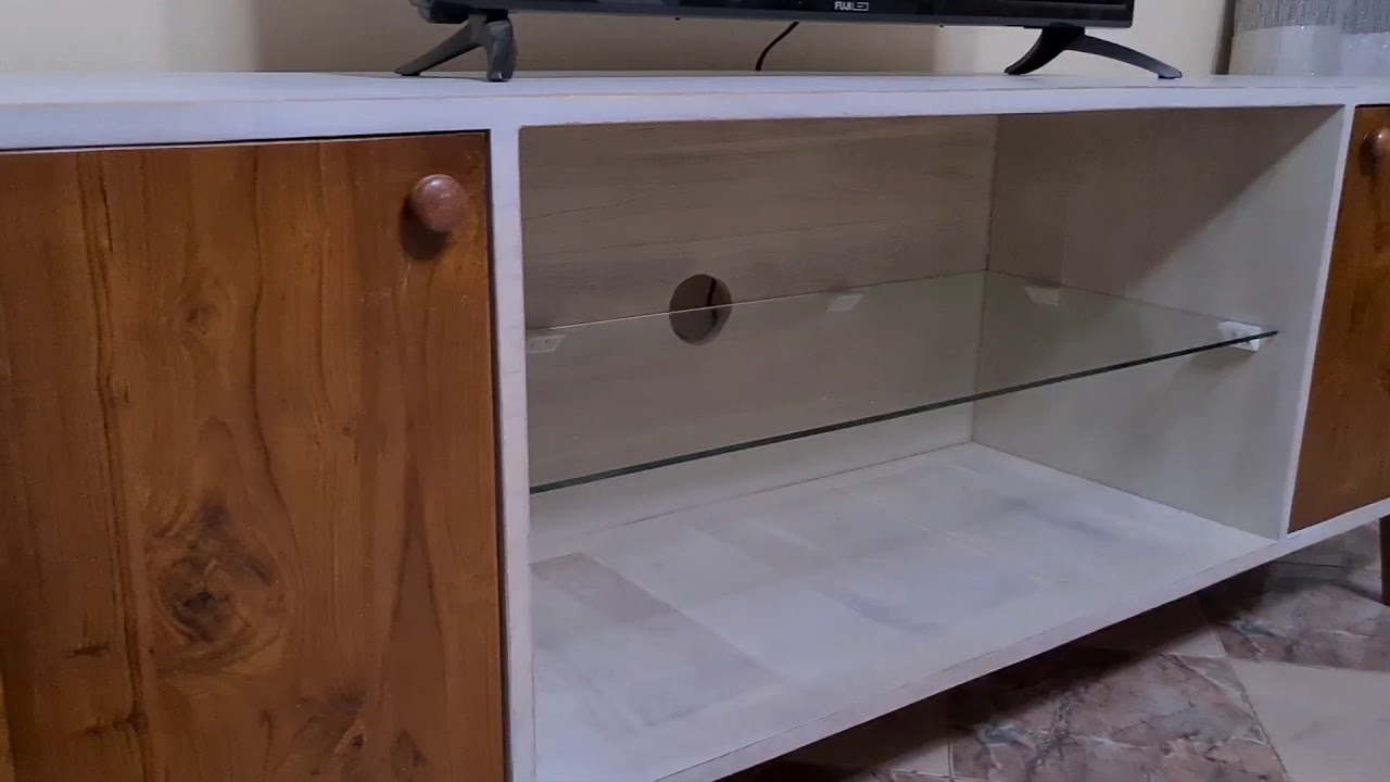 Vintage TV Unit in Rustic White