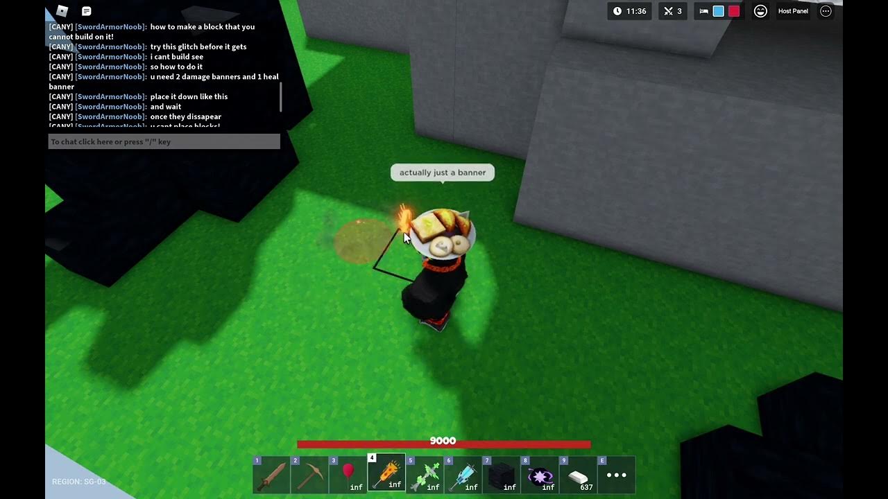 Roblox bedwars banner glitch (cant place blocks) YouTube