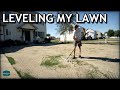 TOPDRESSING and LEVELING with SAND // How To Sand Level and Overseed Your Lawn