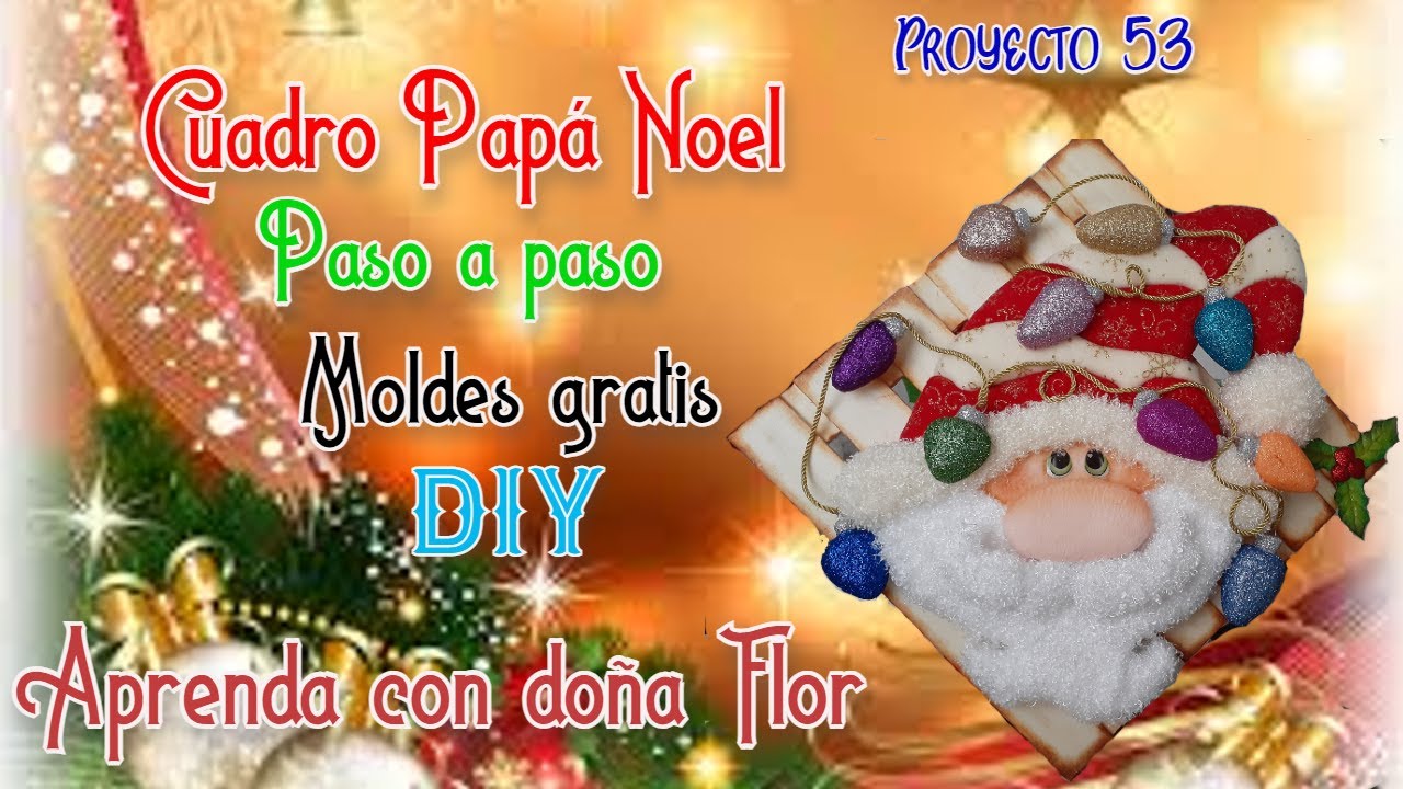 Como realizar un Cuadro  de Papá Noel en la técnica de falso Patchwork, DIY + moldes gratis