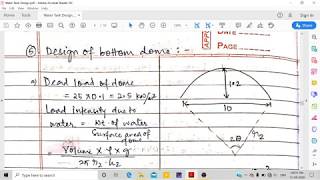 Design of circular overhead water tank in Limit state method