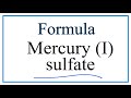 Mercury and Sulfate Ion Concepts