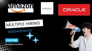 De Shaw Biggest Hiring Amazon Oracle Qualcomm Freshers Code Burner