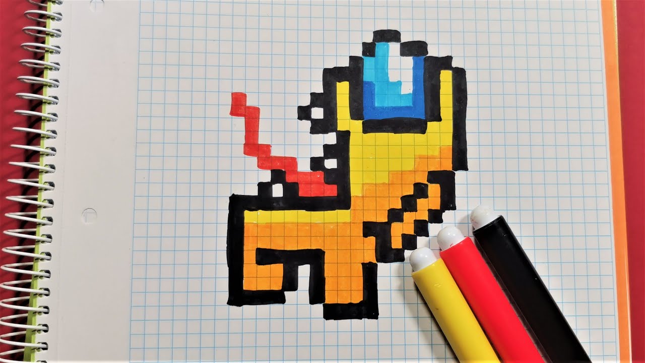 Como dibujar al IMPOSTOR de AMONG US| Pixel Art - thptnganamst.edu.vn