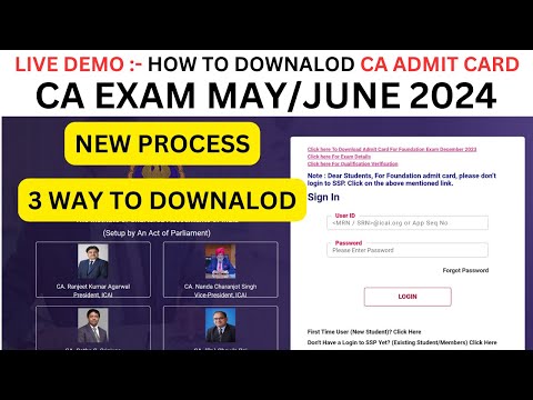 How to Download CA Exam May 2024 Admit card 