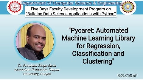 FDP | Machine Learning | Pycaret Automated Machine Learning for Regression Classification Clustering