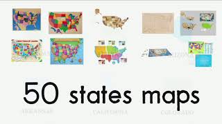 LEARN 50 STATES MAPS VOCABULARY KIDS MONTESSORI 124