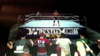 Edge Spears Mick Foley through fire table WWE 12