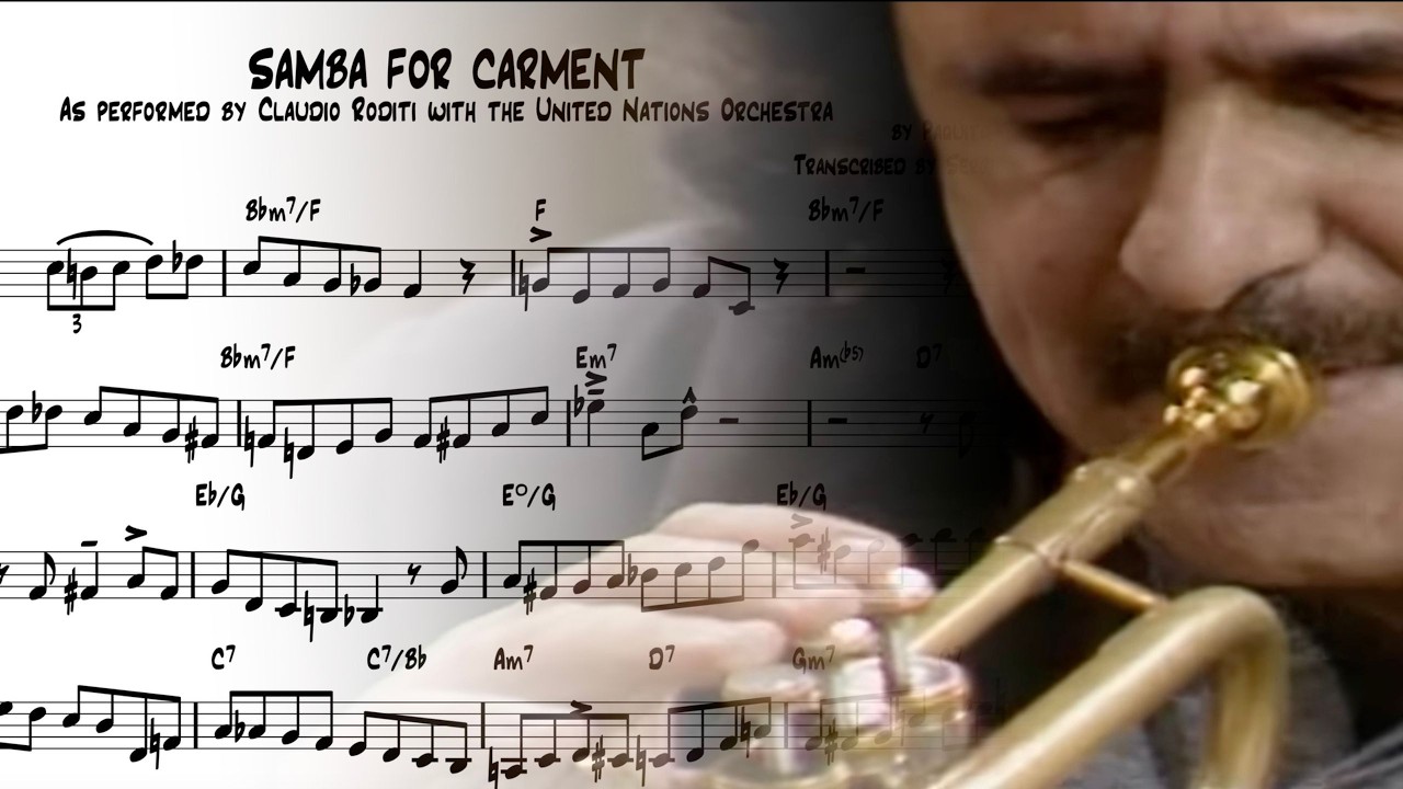 Claudio Roditi Samba for Carmen Trumpet Solo Transcription
