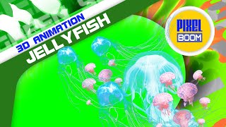 Green Screen Jellyfish Sea 3D Animation PixelBoom