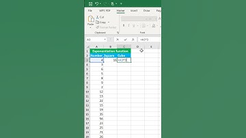 Exponentiation function in excel