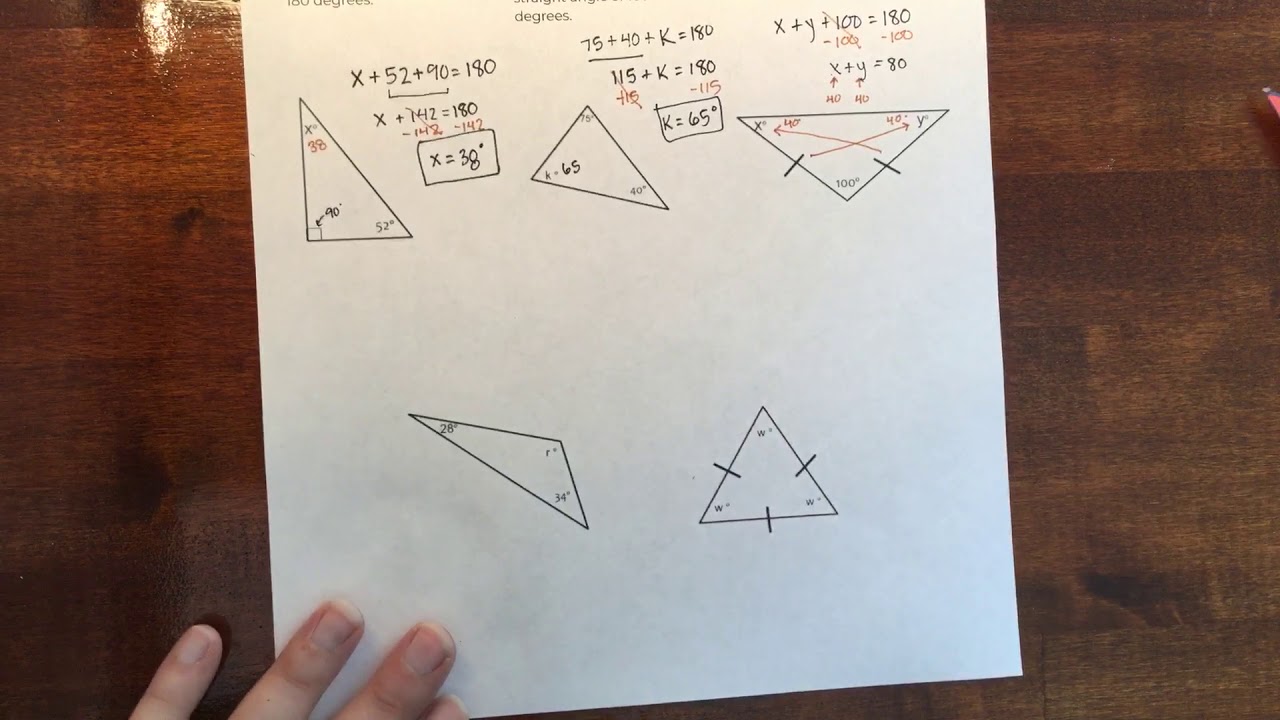 Triangle Properties : 180 degree Theorem - YouTube