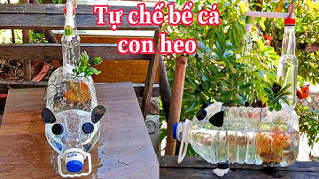 Cách làm bể cá bằng chai nhựa dầu ăn và đài phun nước bể cá mini