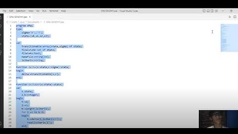 Tutorial Deterministik Finite Automata  (DFA) dengan Bahasa Pascal
