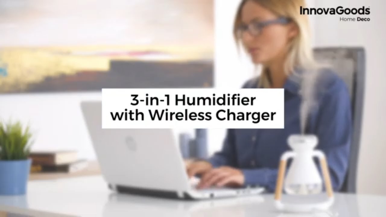 Umidificatore Diffusore per Ambienti e Caricabatterie Wireless 3 in 1  Misvolt InnovaGoods