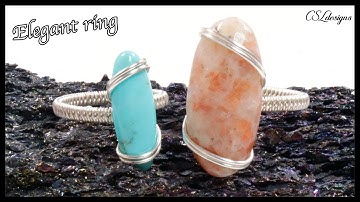 Elegant cabochon wirework ring