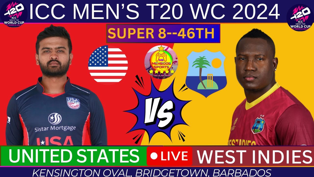 🔴LIVE West Indies vs USA 46th Match WI vs USA Live T20 World Cup