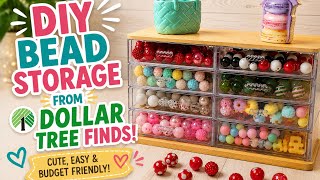Make this adorable storage using Dollar Tree Finds!  Perfect for bead storage in your craft room! 