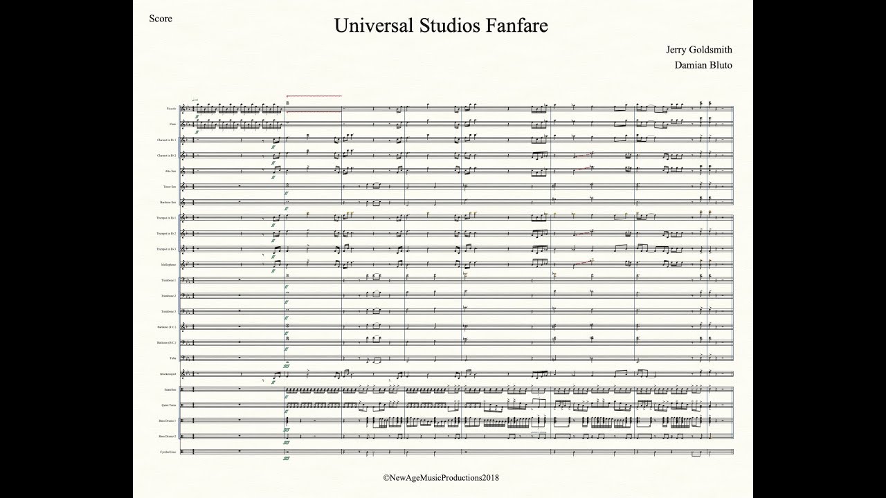 Universal Studios Fanfare for Marching/Pep Band. YouTube