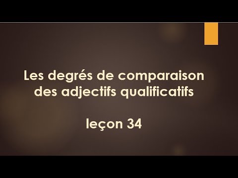 Французский язык Урок 34 Степени сравнения прилагательных