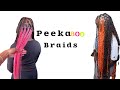 PEEKABOO knotless braid || orange  and black