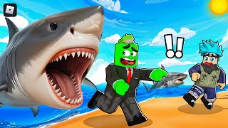 روبولوكس : الهروب من هجوم القرش العملاق ! 😱 مع @OtakuG screenshot 3