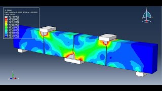 Simulation crack growth in the RC beam under five points bending in Abaqus