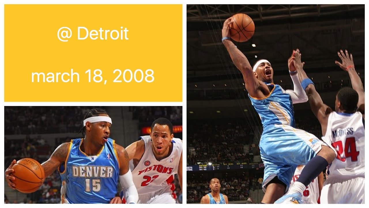 Carmelo Anthony 27 pts Detroit Pistons Highlights (march 18, 2008