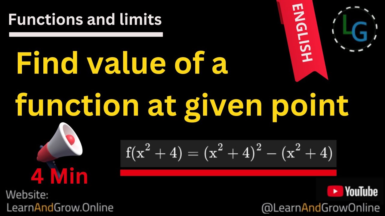 Find the Value of a Function at a Given Point | Class 11 & 12 English ...