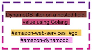 DynamoDB filter on a nested field value using Golang