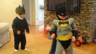 Batman/Spiderman dance party