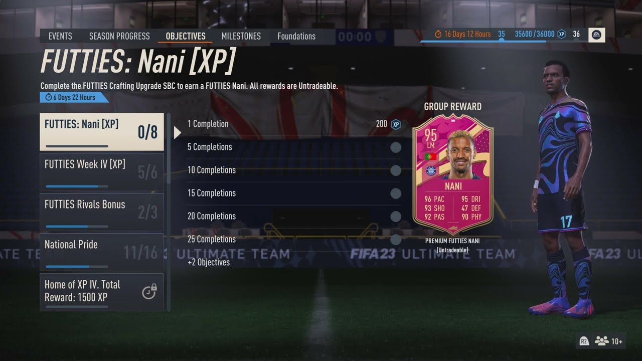 How to Complete FUTTIES Nani for Free!