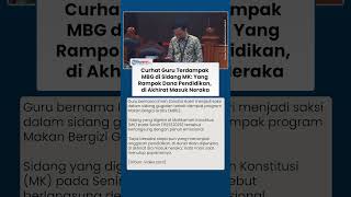 Bersaksi di Sidang MK, Guru yang Terdampak MBG Sebut Orang yang Rampok Dana Pendidikan Masuk Neraka